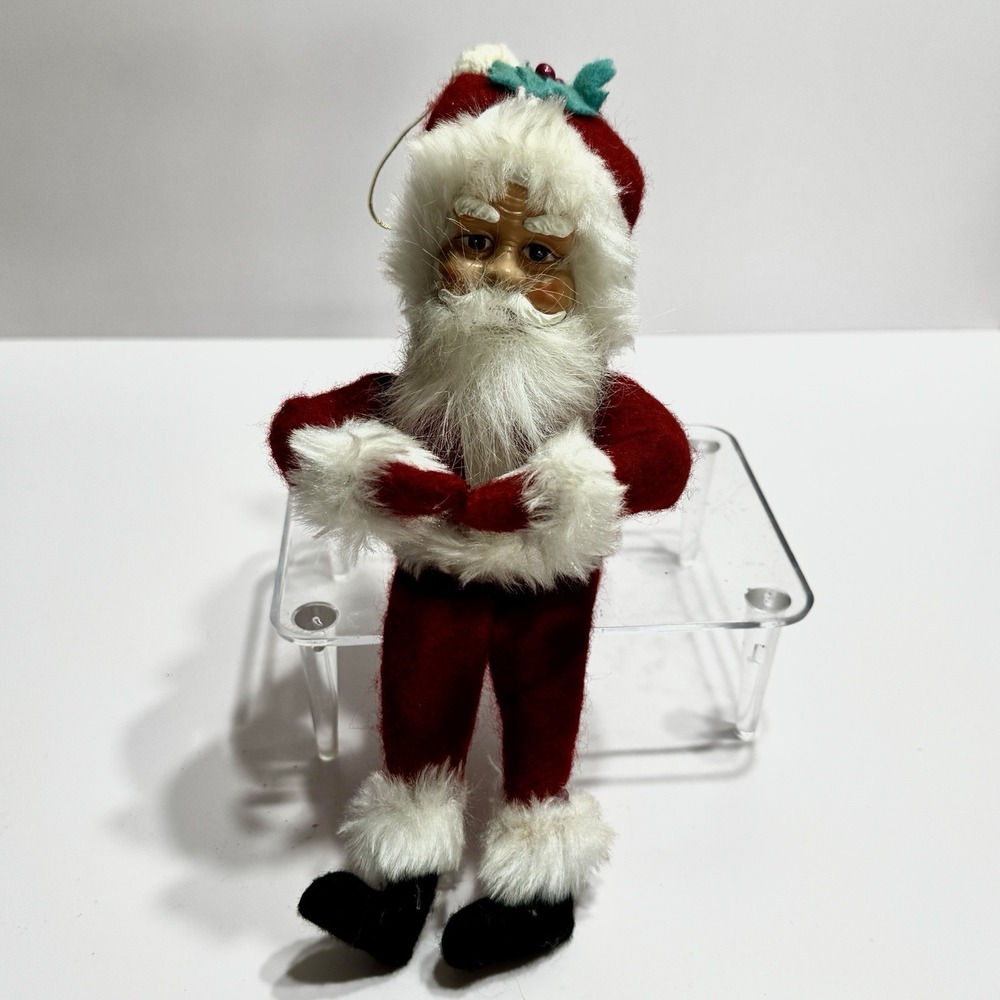 Vintage Knee Hugger Shelf Sitter Santa Claus Bell Cracker Barrel 10" Rattle